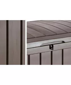 BAULE DA ESTERNO KETER "GLENWOOD" IN RESINA MARRONE EFFETTO LEGNO 390 LT 128X65X61 CM